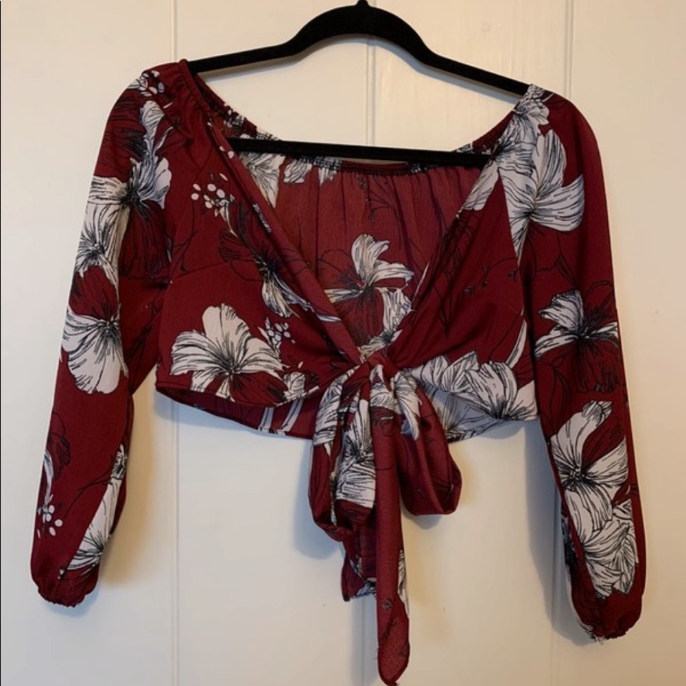 Off the shoulder tie top